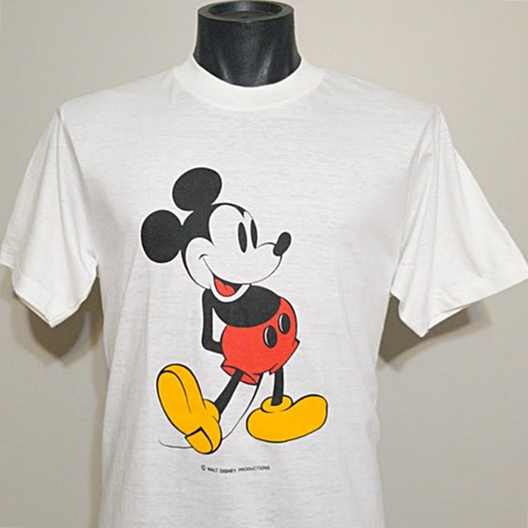 Nos Vintage Mickey Mouse Tee L 90s Jerzees Walt Disney Productions USA T Shirt - Picture 1 of 6